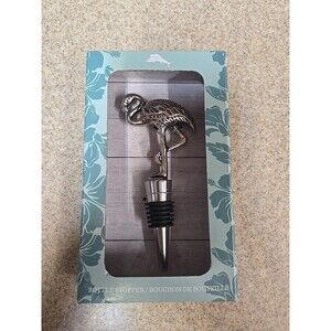 Tommy Bahama Silver Flamingo Metal Bottle Stopper Wine Topper NEW